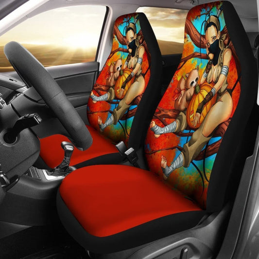 Ninja Girl With Pumpkin Anime Halloween Car Seat Covers