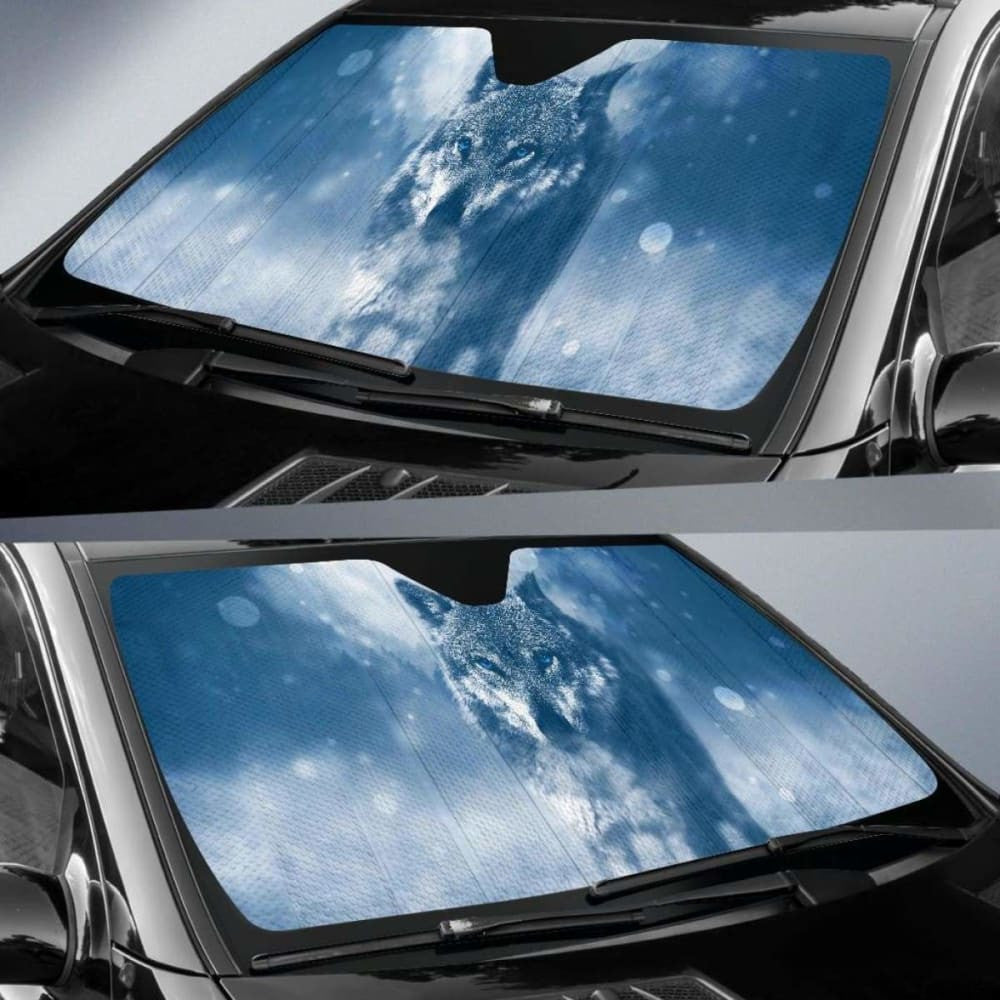 Wolf Winter Blue EyesK Car Sun Shade