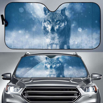 Wolf Winter Blue EyesK Car Sun Shade