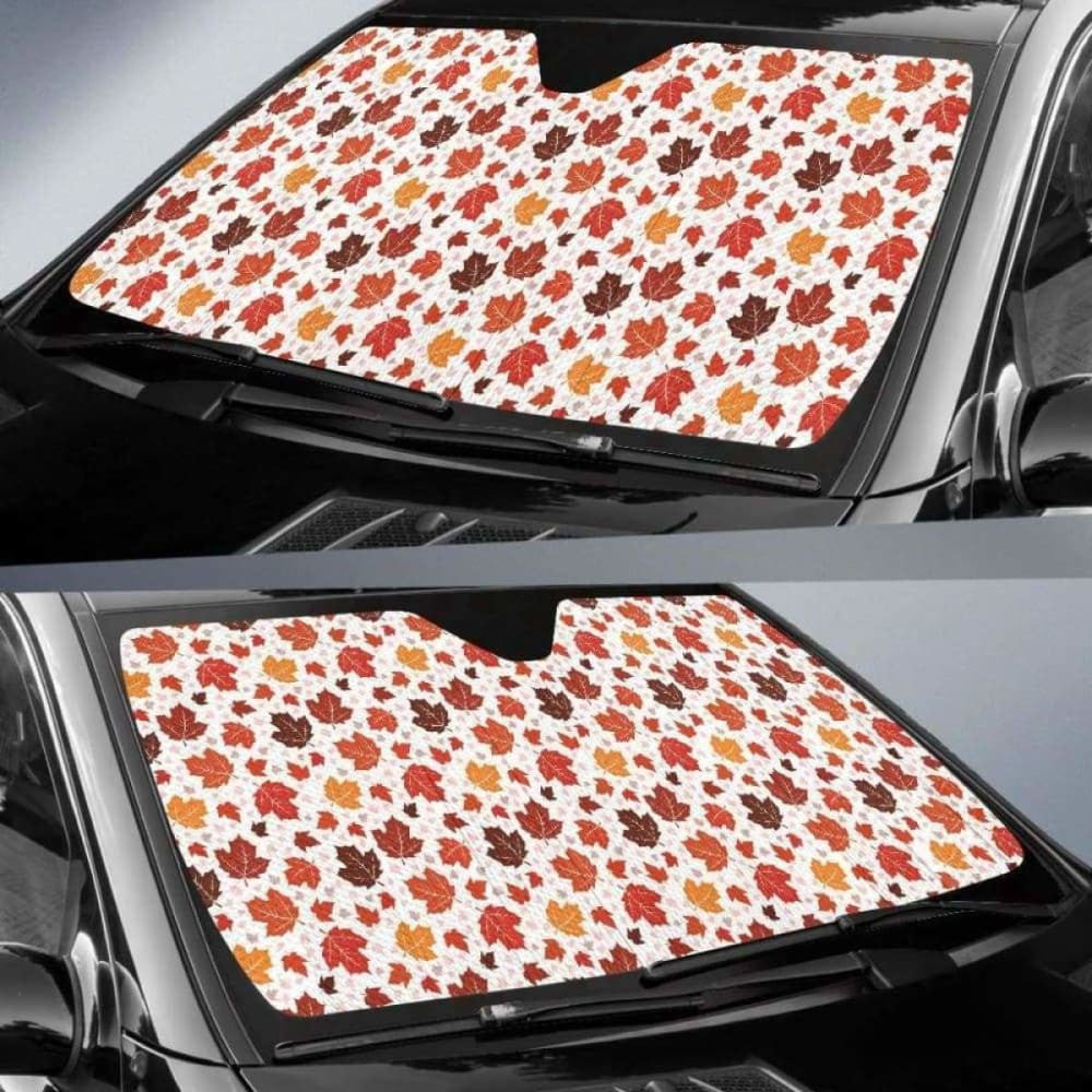Colorful Maple Leaf Pattern Car Auto Sun Shades