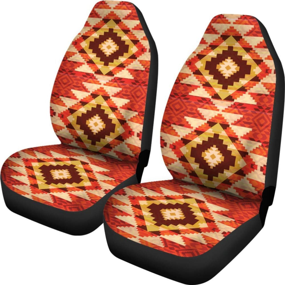 Orange Aztec Car Seat Covers