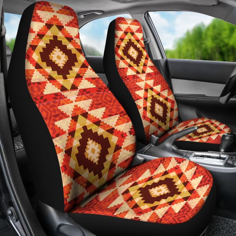 Orange Aztec Car Seat Covers
