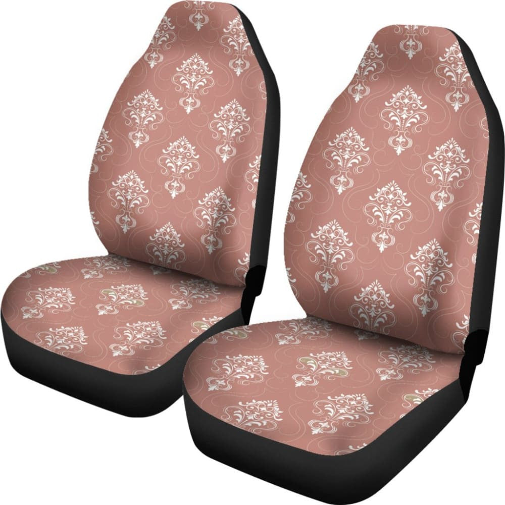 Rose Gold Damask Pattern Car Seat Covers Set