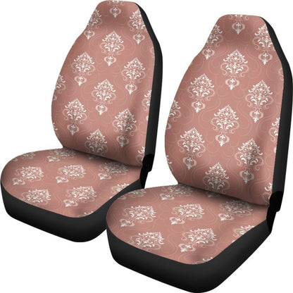 Rose Gold Damask Pattern Car Seat Covers Set