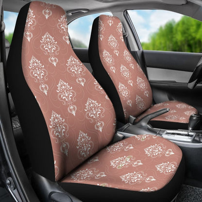 Rose Gold Damask Pattern Car Seat Covers Set