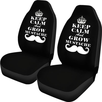 Keep Calm and Grow Mustache Amazing Gift Idea Car Seat Covers
