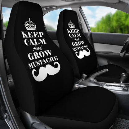 Keep Calm and Grow Mustache Amazing Gift Idea Car Seat Covers