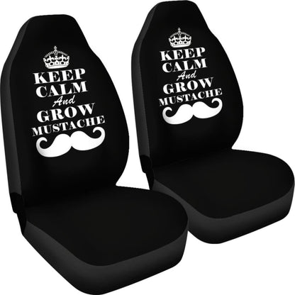 Keep Calm and Grow Mustache Amazing Gift Idea Car Seat Covers