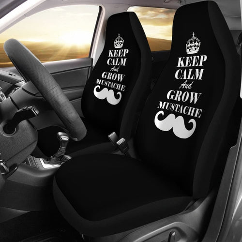 Keep Calm and Grow Mustache Amazing Gift Idea Car Seat Covers
