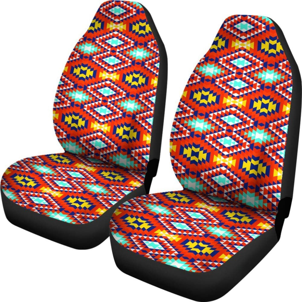 Red Blue Yellow Aztec Car Seat Covers