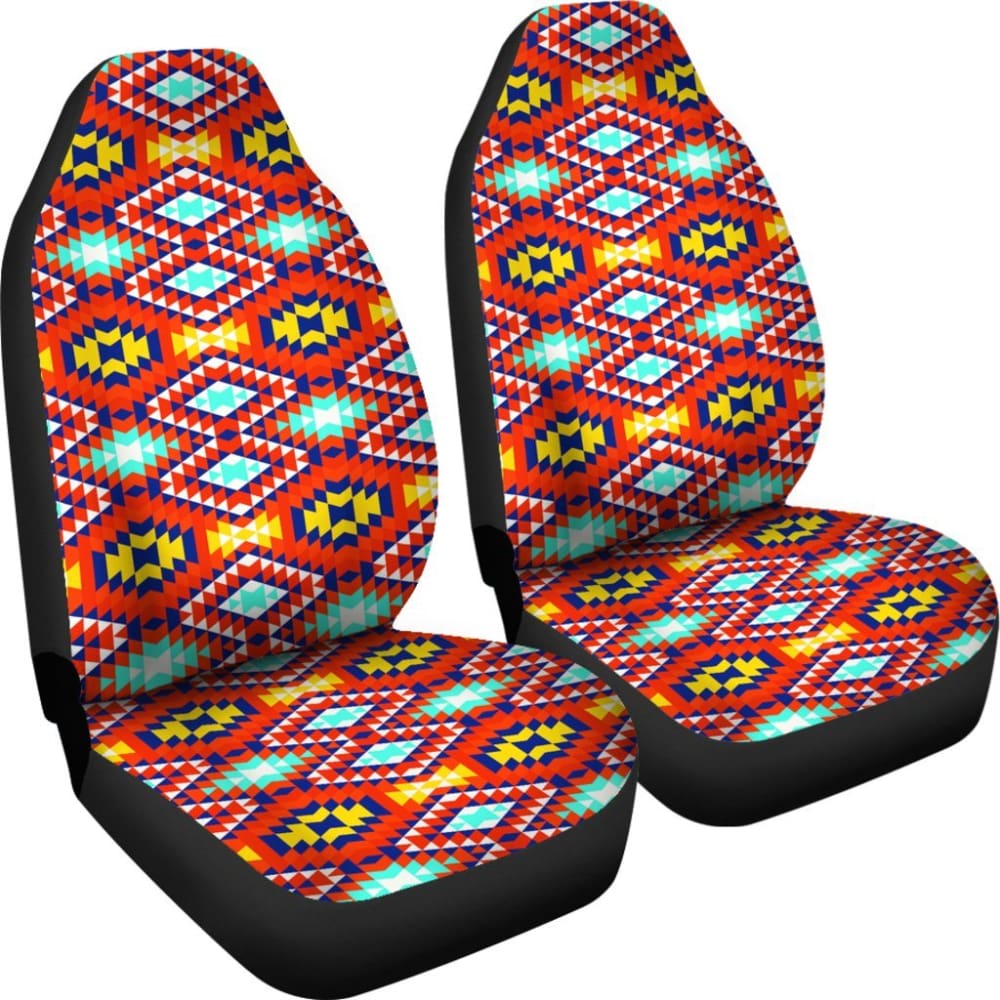 Red Blue Yellow Aztec Car Seat Covers