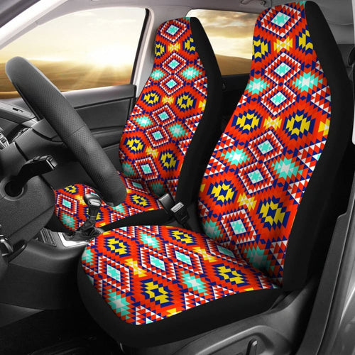 Red Blue Yellow Aztec Car Seat Covers