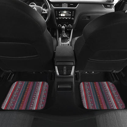 Red Boho Stripes Car Floor Mats