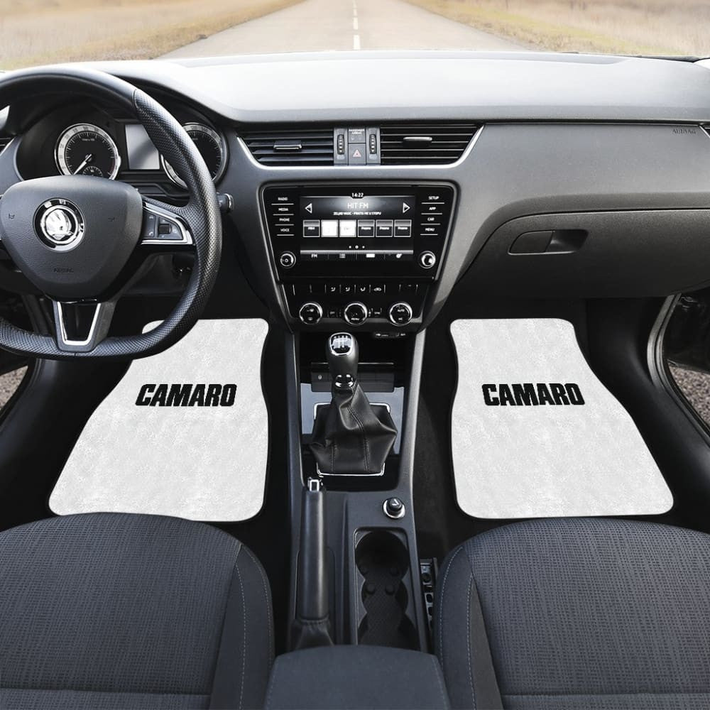 White Camaro Black Letter Car Floor Mats