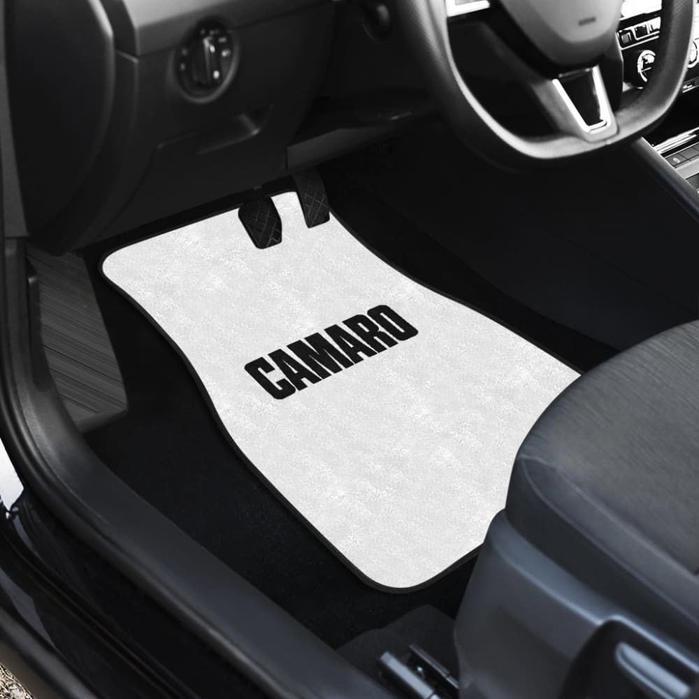 White Camaro Black Letter Car Floor Mats