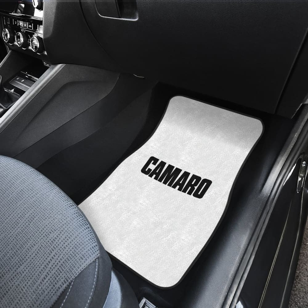 White Camaro Black Letter Car Floor Mats