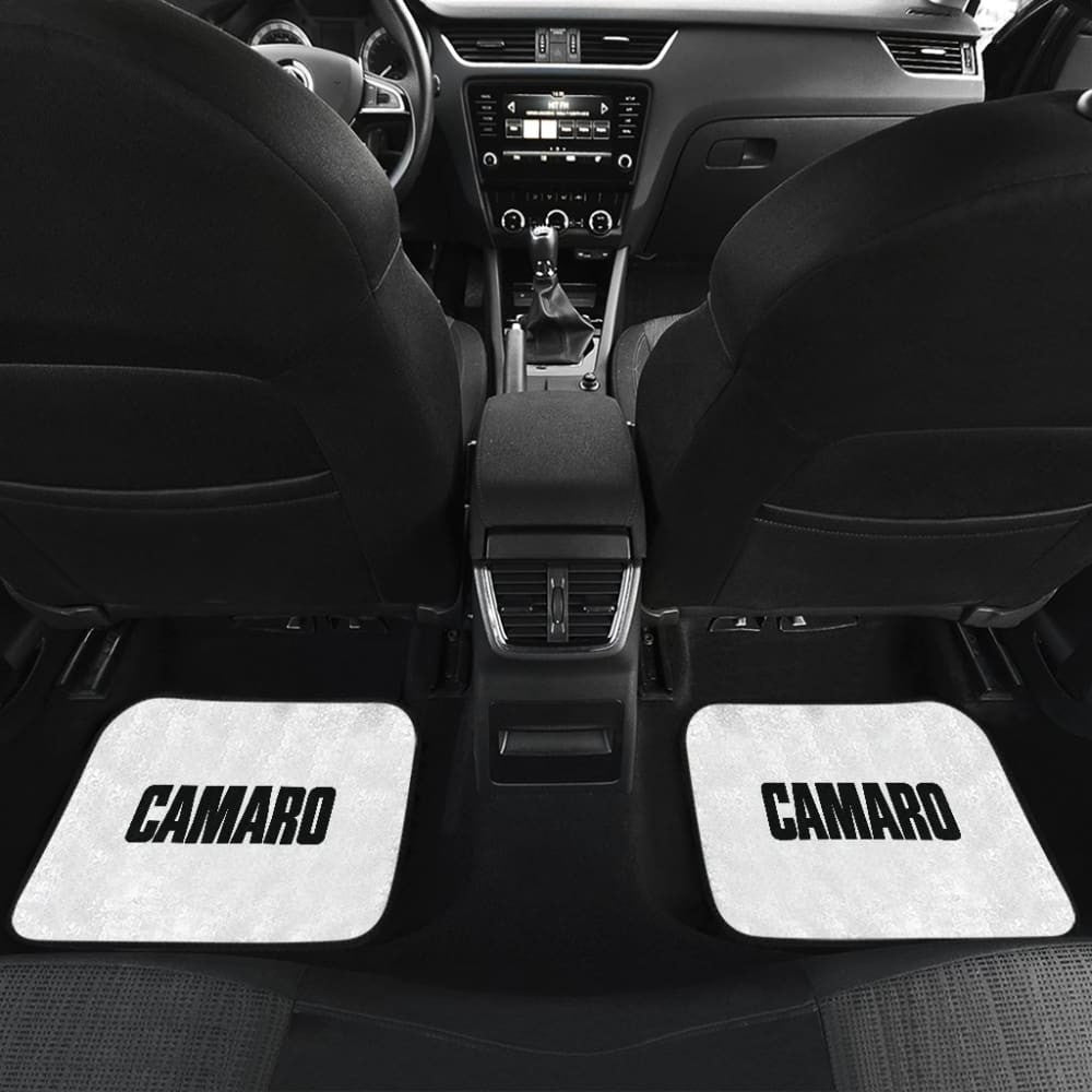 White Camaro Black Letter Car Floor Mats