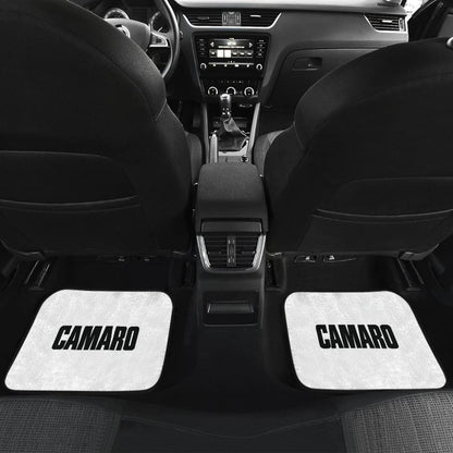 White Camaro Black Letter Car Floor Mats