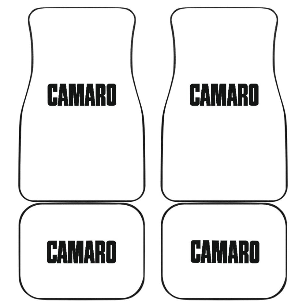 White Camaro Black Letter Car Floor Mats