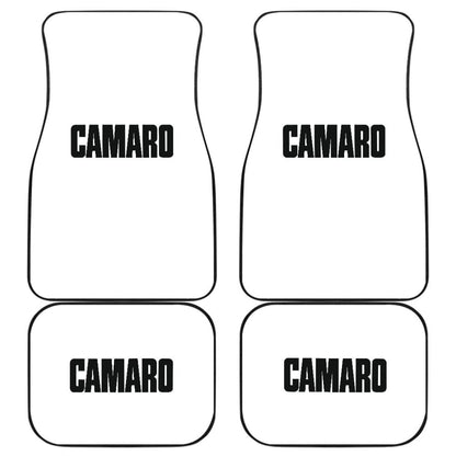 White Camaro Black Letter Car Floor Mats