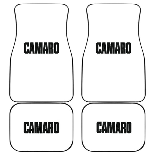 White Camaro Black Letter Car Floor Mats