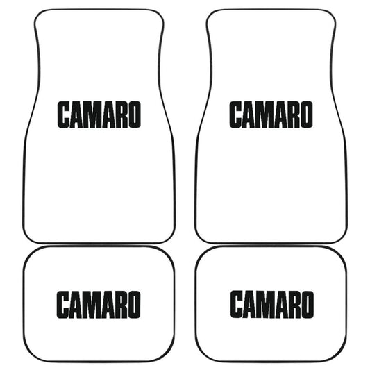 White Camaro Black Letter Car Floor Mats