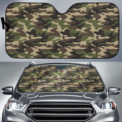 Dark Green Camo Camouflage Pattern Car Auto Sun Shades