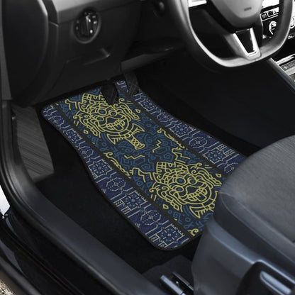 Boho Aztec Elephant Mustard Yellow Blue Car Mat Set