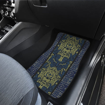 Boho Aztec Elephant Mustard Yellow Blue Car Mat Set