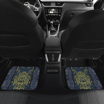 Boho Aztec Elephant Mustard Yellow Blue Car Mat Set