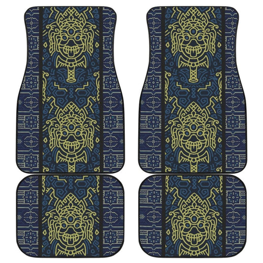Boho Aztec Elephant Mustard Yellow Blue Car Mat Set