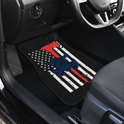 Firefighter Fire and Rescue, Courage, Honor Thin Red Line Car Floor Mats