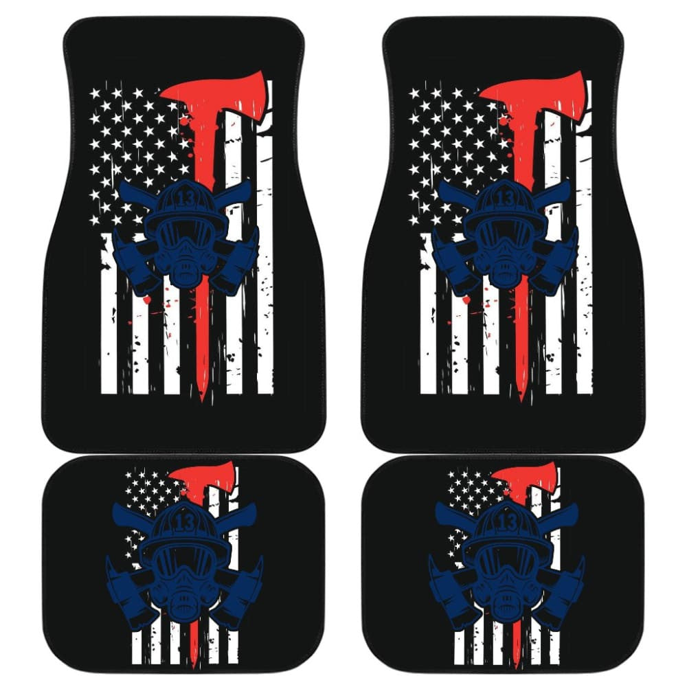 Firefighter Fire and Rescue, Courage, Honor Thin Red Line Car Floor Mats