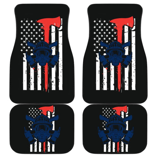 Firefighter Fire and Rescue, Courage, Honor Thin Red Line Car Floor Mats
