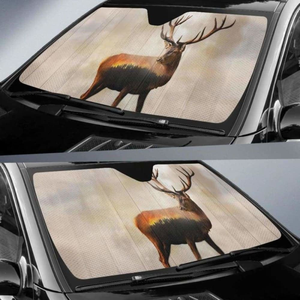 Fire Deer Forest Car Auto Sun Shades