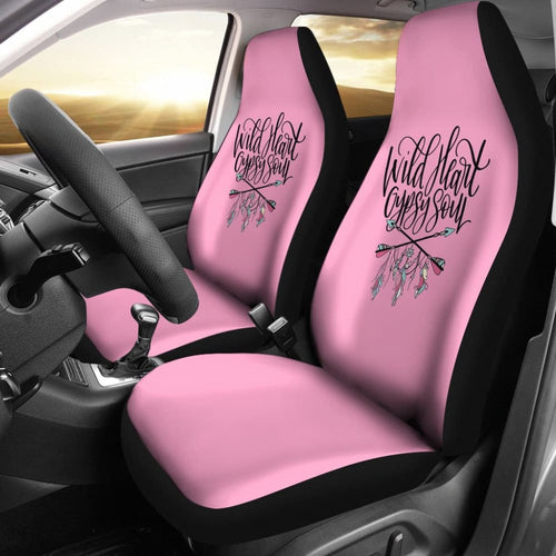 Wild Heart Gypsy Soul Pink Car Seat Covers