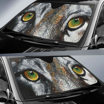 Green Wolf Eyes Car Sun Shades