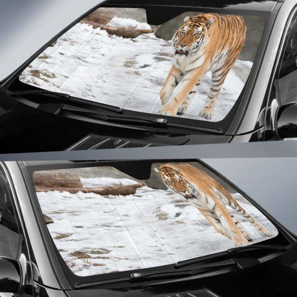 Siberian Tiger Amur Tiger Snow Hd Car Sun Shade