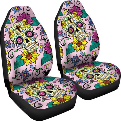Sugar Skull Cross Car Seat Covers