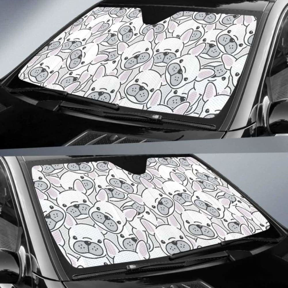 Cute French Bulldog Head Pattern Car Auto Sun Shades