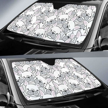 Cute French Bulldog Head Pattern Car Auto Sun Shades