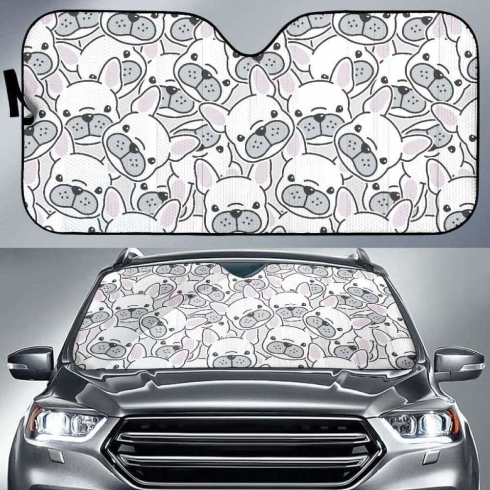 Cute French Bulldog Head Pattern Car Auto Sun Shades