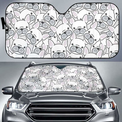 Cute French Bulldog Head Pattern Car Auto Sun Shades