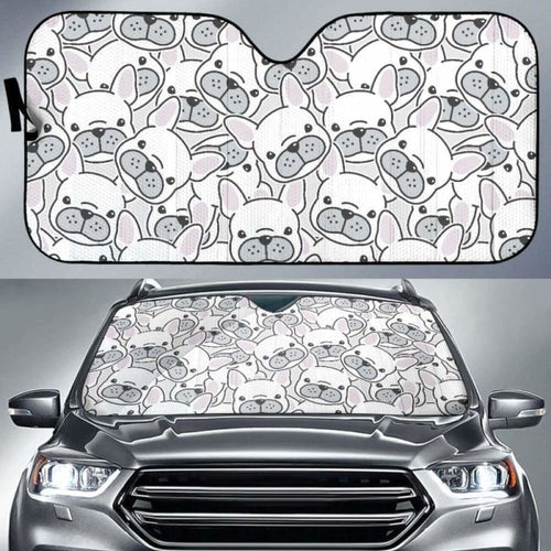 Cute French Bulldog Head Pattern Car Auto Sun Shades