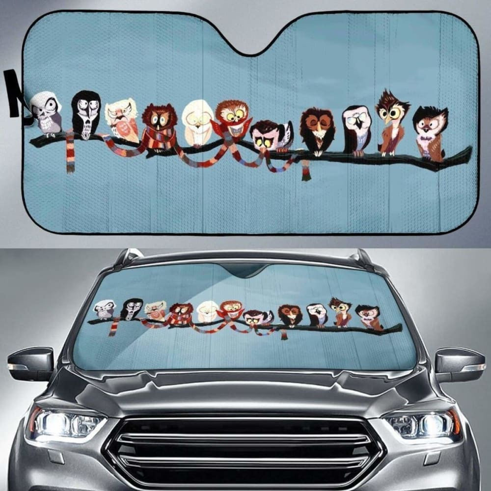 Funny Owl Doctor Who Style Auto Sun Shade Amazing