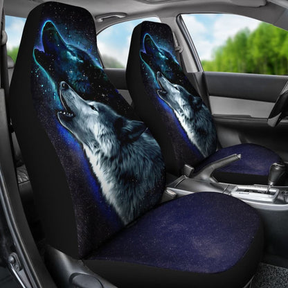 Amazing Galaxy Wolf And Star Car Seat Covers