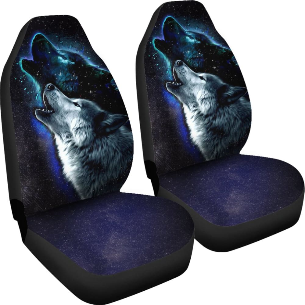 Amazing Galaxy Wolf And Star Car Seat Covers