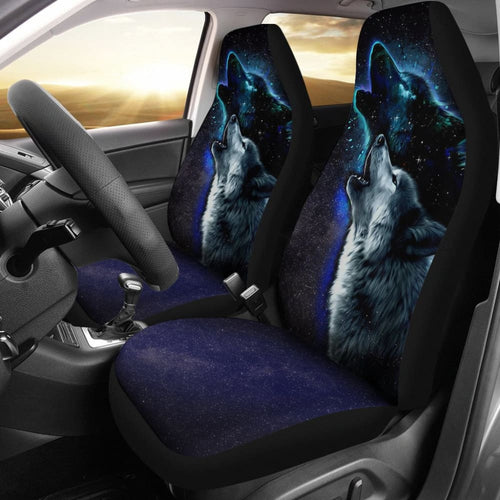 Amazing Galaxy Wolf And Star Car Seat Covers
