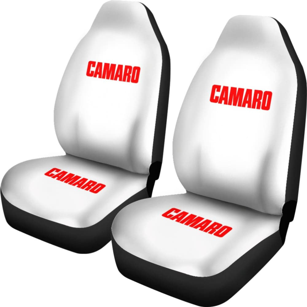 White Camaro Red Letter Car Seat Covers