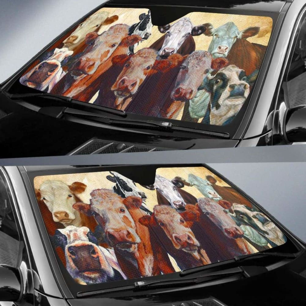 Auto Sun Shades - Cow